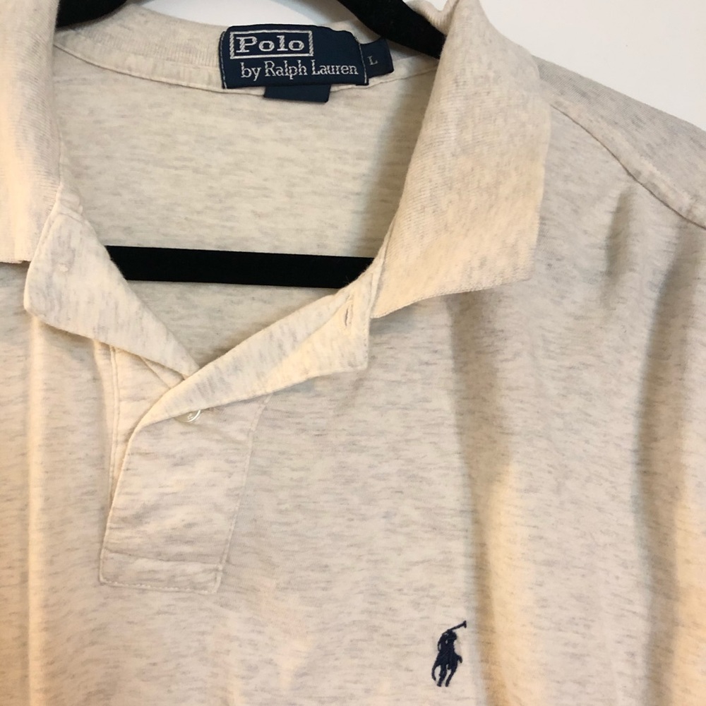 Men’s long sleeve large white polo shirt